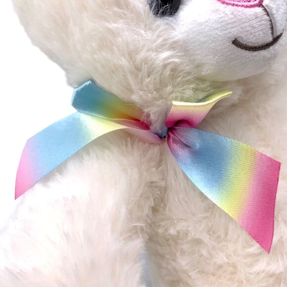 Kellytoy Bunny Rabbit Rainbow Accent Ears Bow Plush Animal 15” Seated Easter - Picture 4 of 7